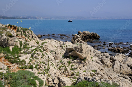 Rocky coastline of Antibes in France