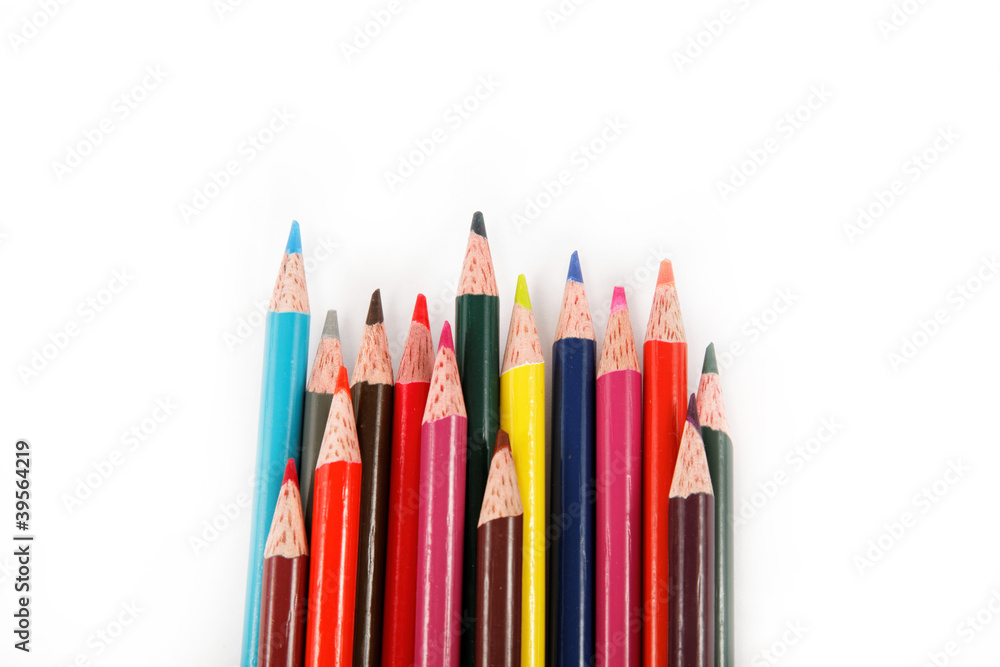 Color pencils isolated on white background