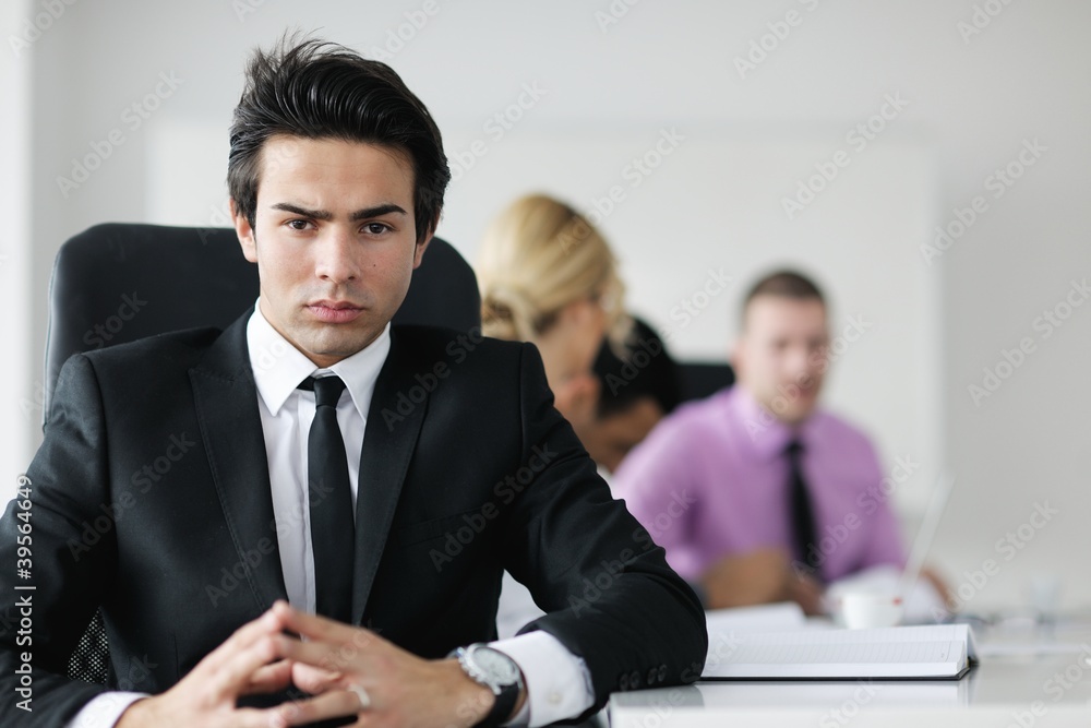 young business man at meeting young business man at meeting