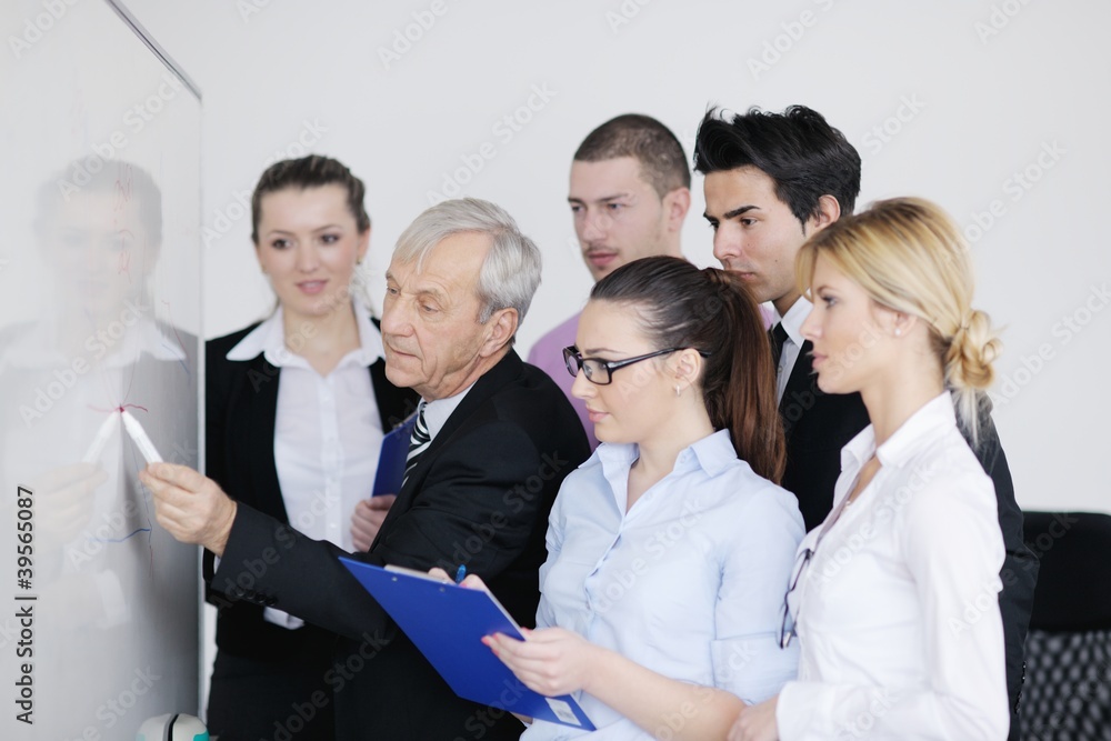 Fototapeta premium Senior business man giving a presentation