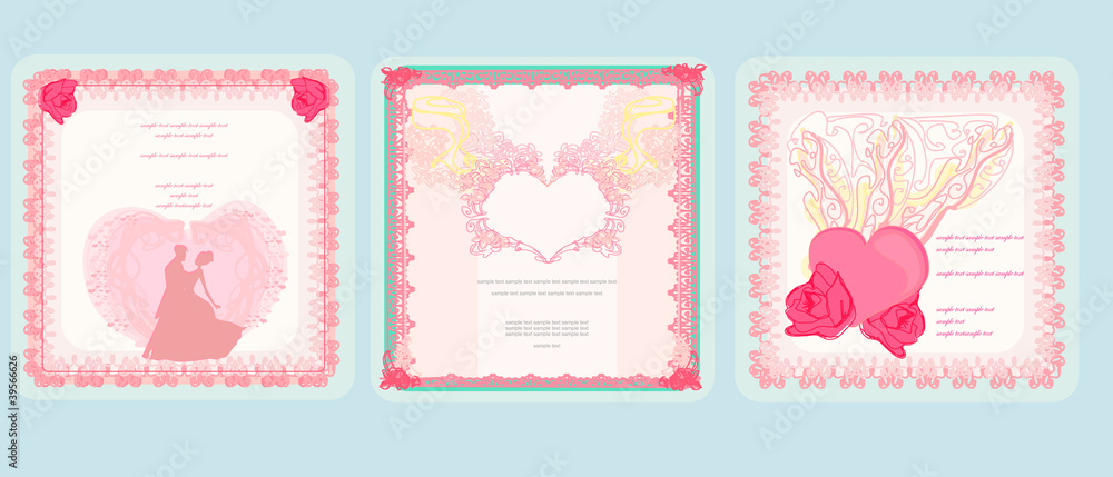 Valentines day. Vector cards set
