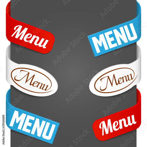 Left and right side signs - Menu. Vector illustration.