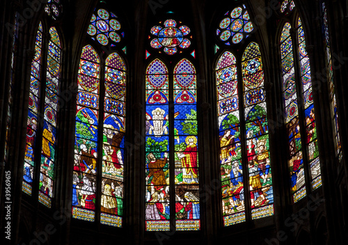 Paris - sanctuar windowpane of Saint Denis cathedral