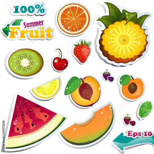 Set Summer fruits