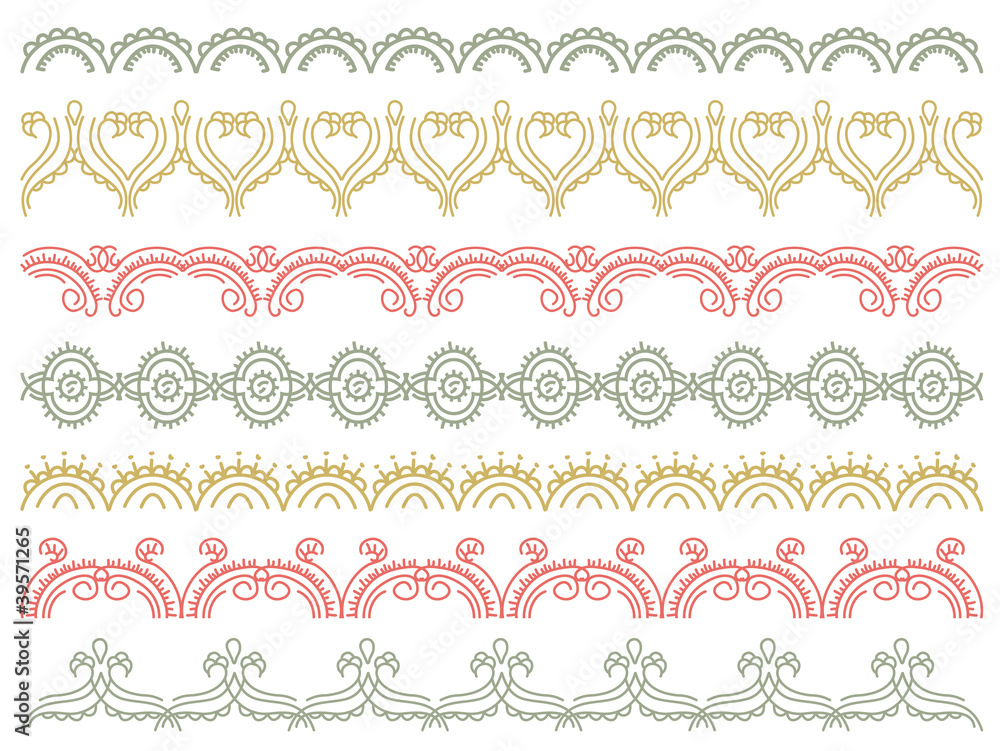 seven decorative lines, vector seven decorative lines, vector
