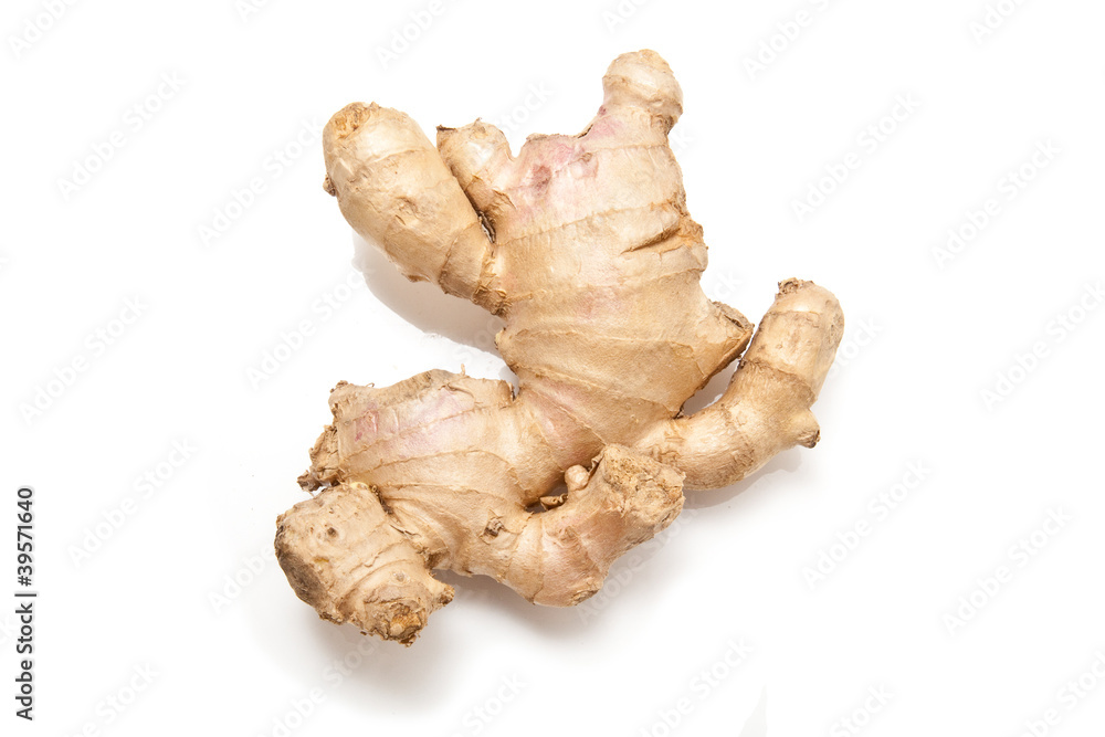 Root Ginger isolated on a white studio background. Root Ginger isolated on a white studio background.