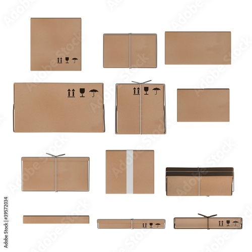 3d render of paper packages