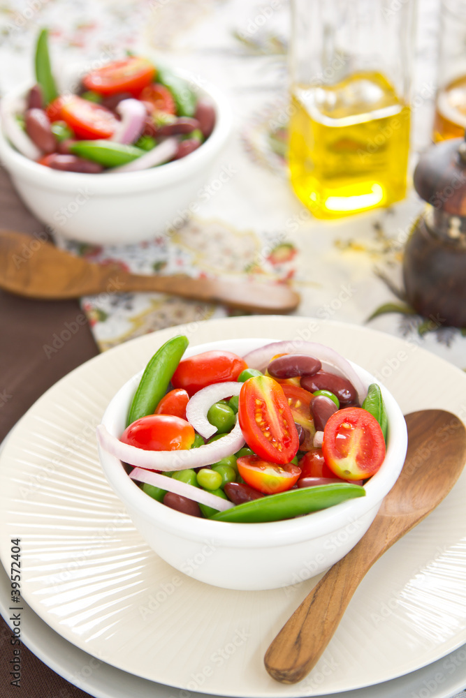 Tomato,Pea and Bean salad