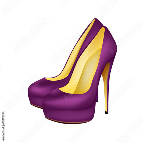 purple heeled shoes(EPS 8) isolated on white background