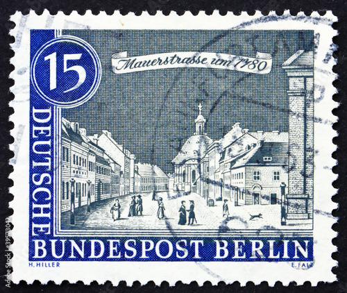 Postage stamp Germany 1963 Mauer Street, 1780