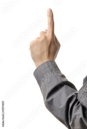closeup mans hand isolated on white background
