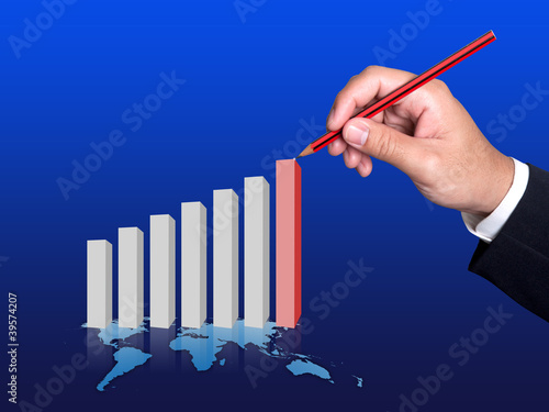 Hand and Finance Graph of success in business