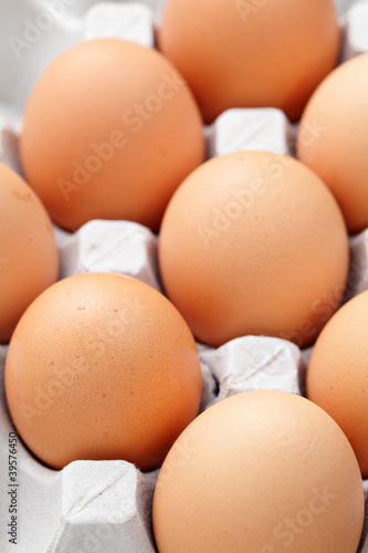 brown eggs in box