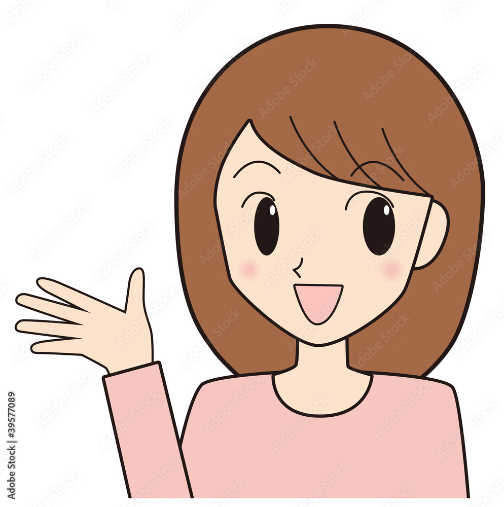 紹介・案内する女性 紹介・案内する女性