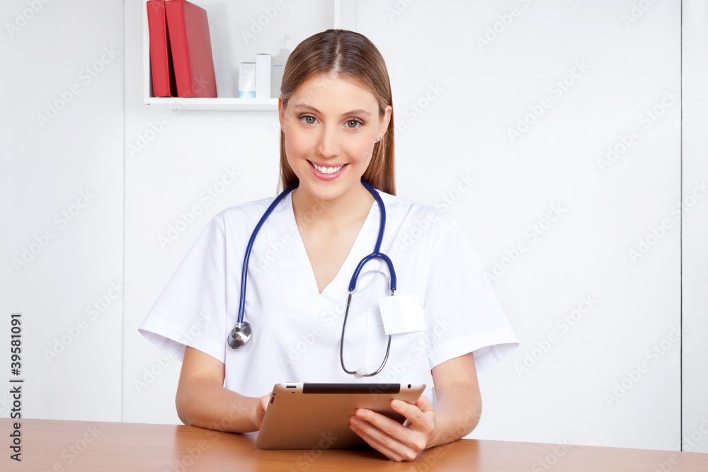 Medical Professional Using Digital Tablet Medical Professional Using Digital Tablet