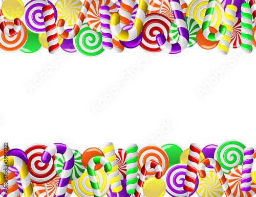 Frame made of colorful candies