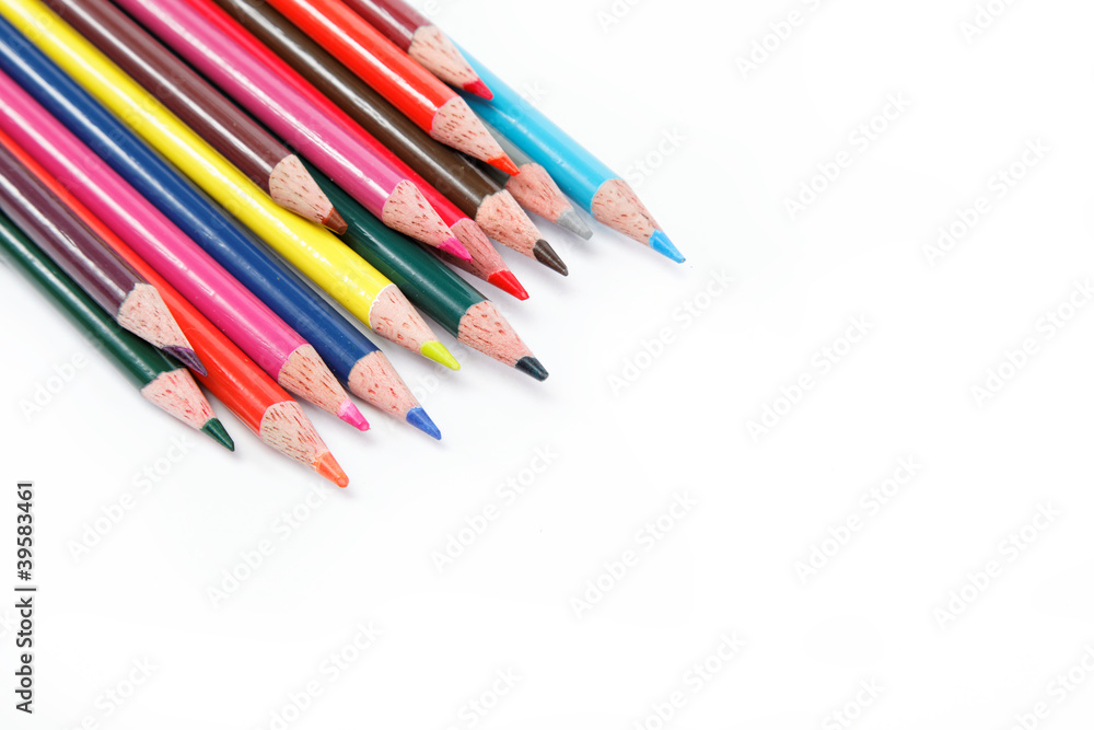Color pencils isolated on white background Color pencils isolated on white background
