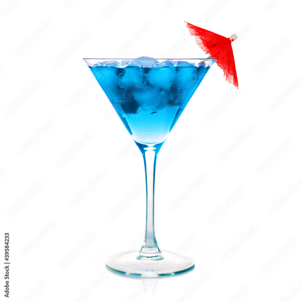 One blue cocktail martini One blue cocktail martini