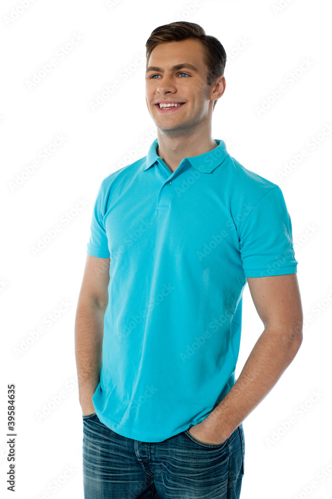 Handsome young guy, relaxed and smiling Handsome young guy, relaxed and smiling