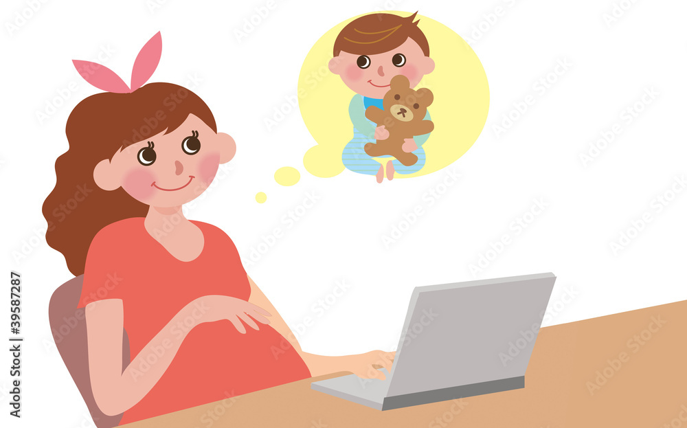 赤ちゃんを楽しみにする女性 赤ちゃんを楽しみにする女性