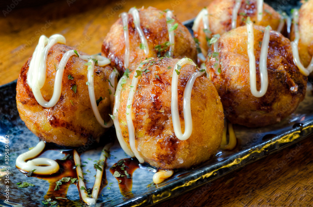 Naklejka premium Takoyaki Octopus Balls