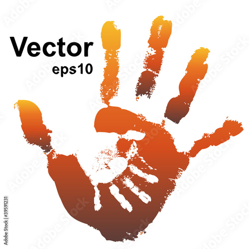 Vector conceptual hands painted