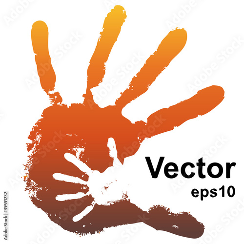 Vector conceptual hands painted