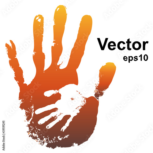 Vector conceptual hands painted