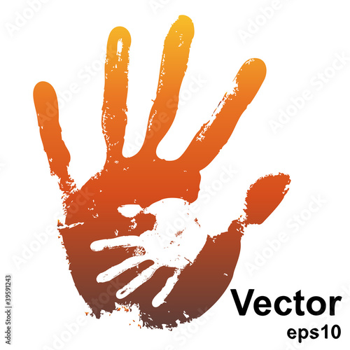 Vector conceptual hands painted