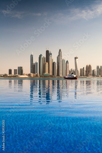 Canvas Print The business district in Dubai