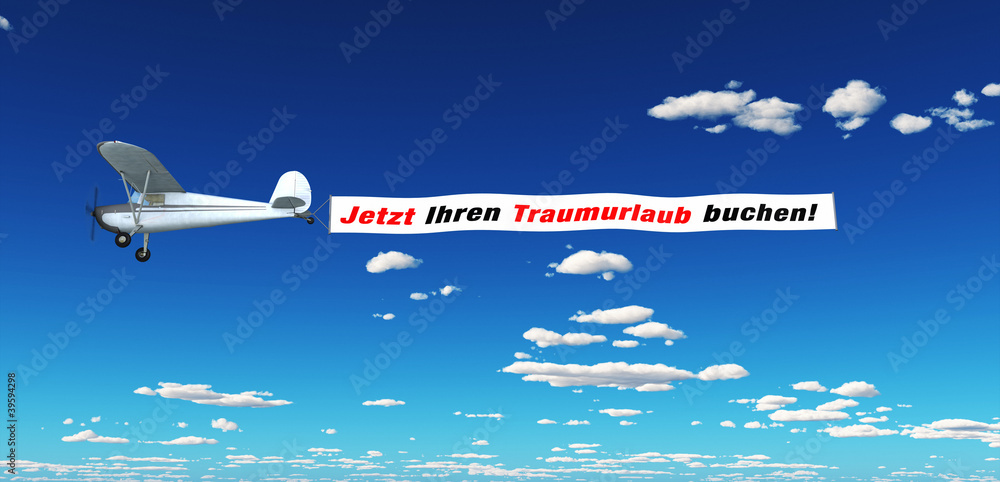 Naklejka premium Luftmarketing - Jetzt Ihren Traumurlaub buchen!