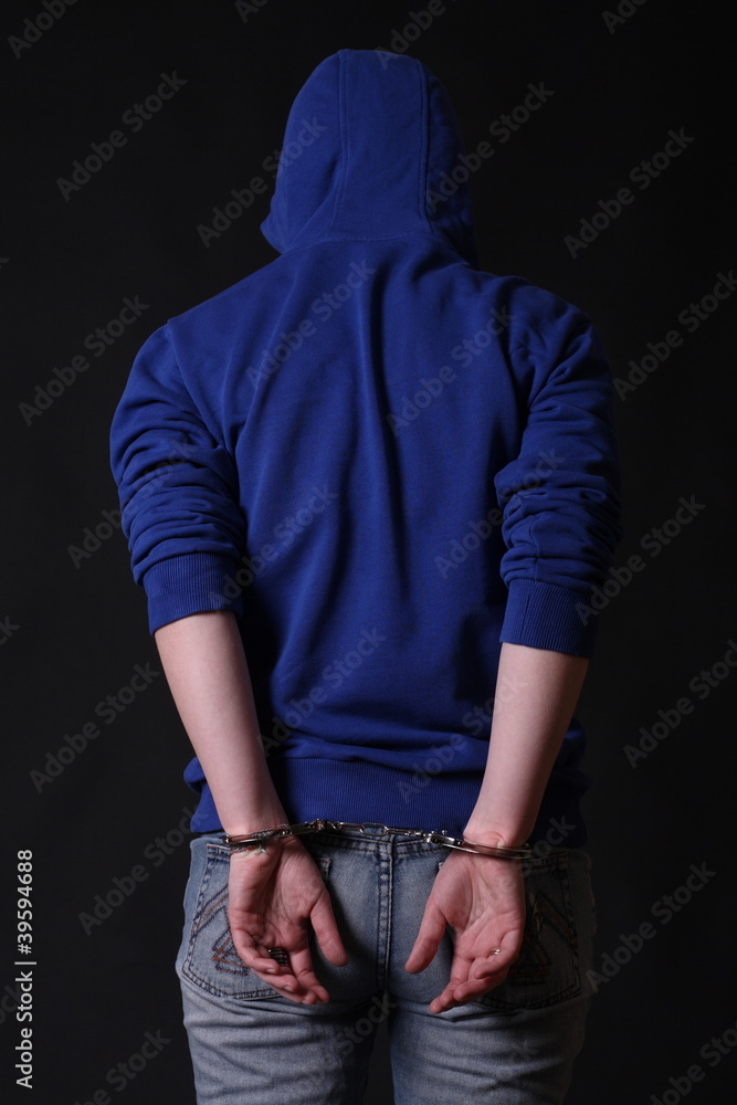 Portrait of a handcuffed Portrait of a handcuffed