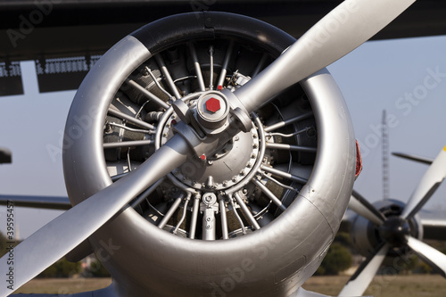 Motor part of a propeller plane