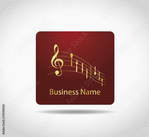 logo notes de cuisine rouge et or