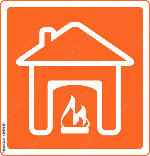 fireplace in house. symbol of hearth and home
