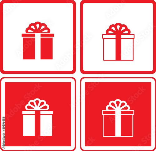 set of ret and white gift box