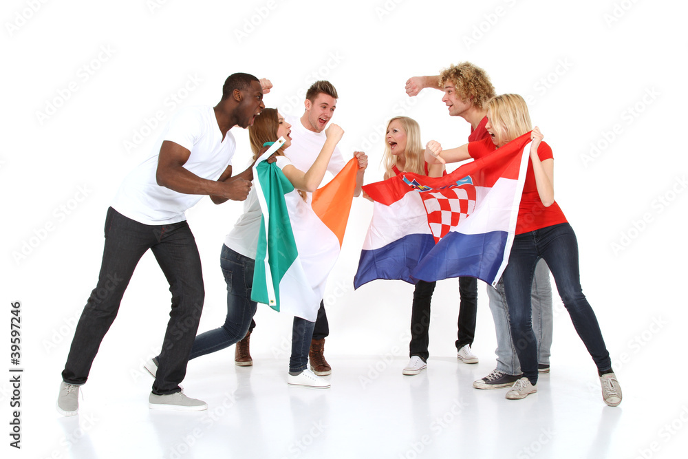 Fototapeta premium Gruppe von Fußballfans