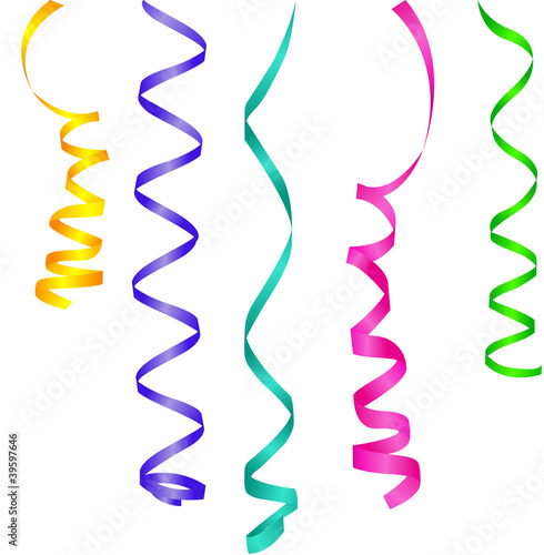 ribbon streamers in isolation