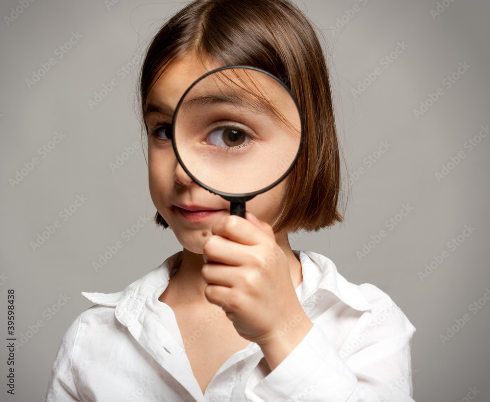 looking through magnifying glass looking through magnifying glass