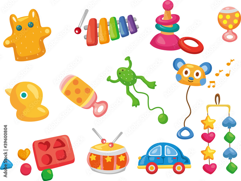 Vector toy icons. Baby toys