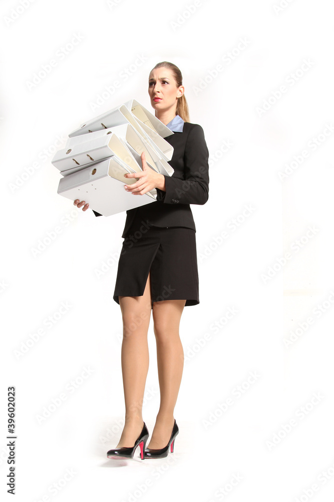 Frau mit Ordner in der Hand Frau mit Ordner in der Hand