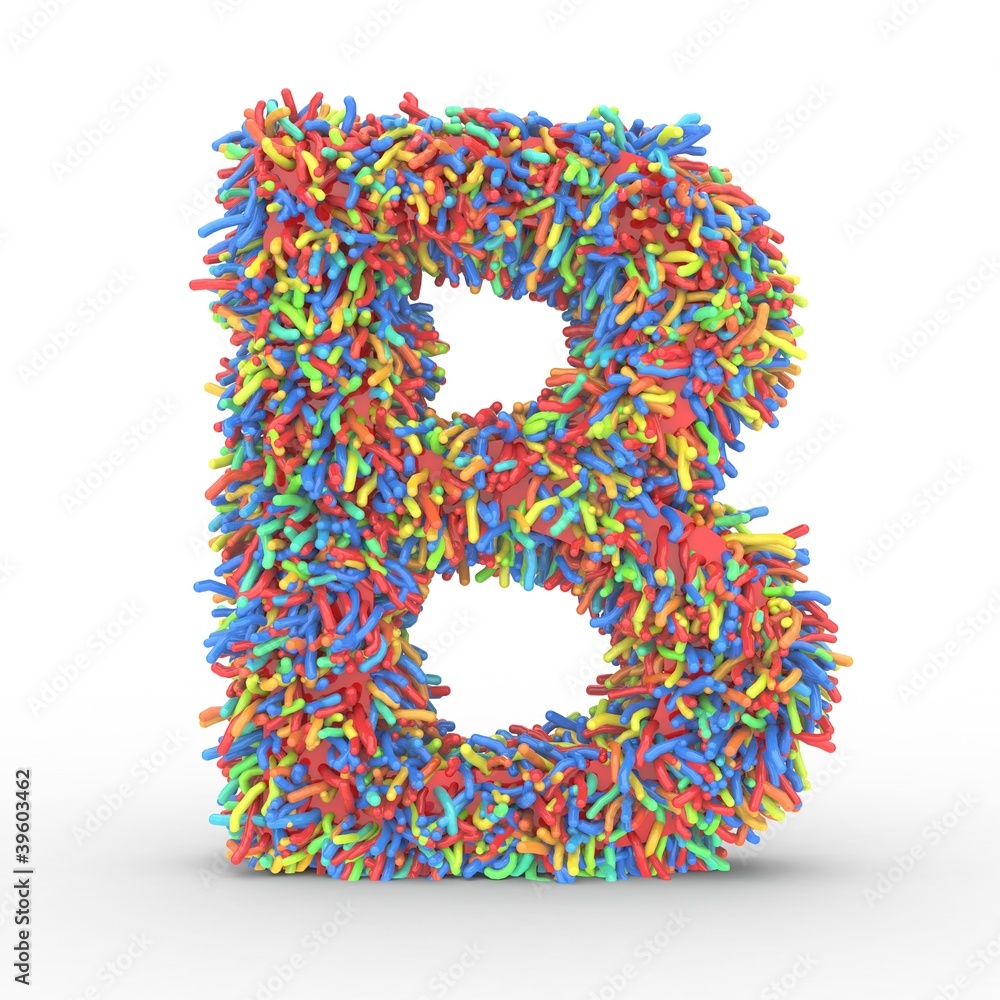 Texteffekt bune Haare Buchstabe B Texteffekt bune Haare Buchstabe B