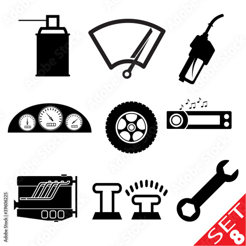 Car part icon set 8