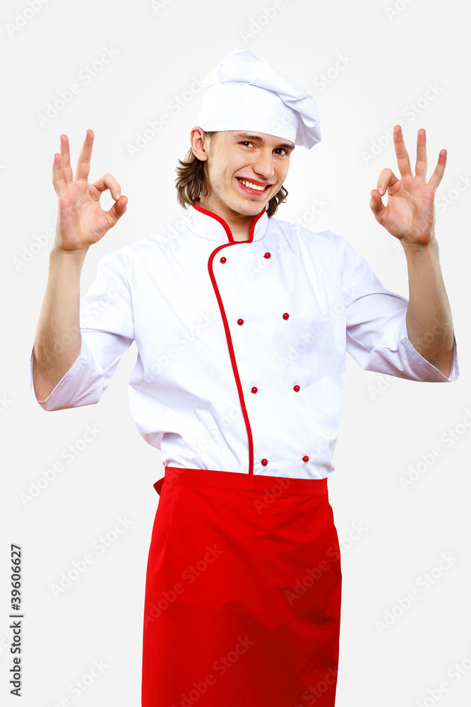 Portrait of a young cook in uniform Portrait of a young cook in uniform