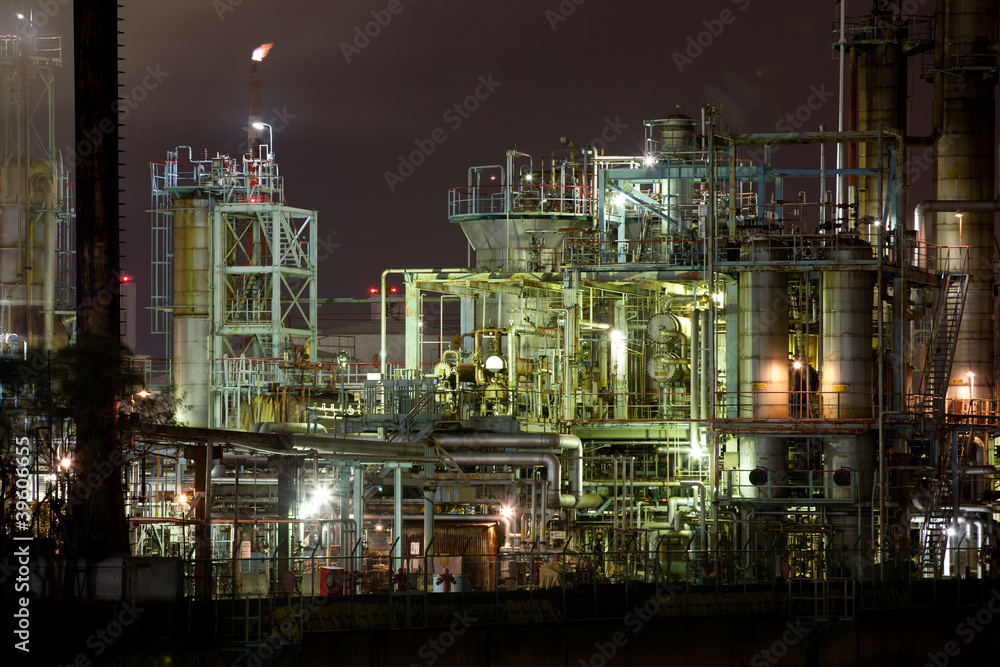 Oil Refinery on night