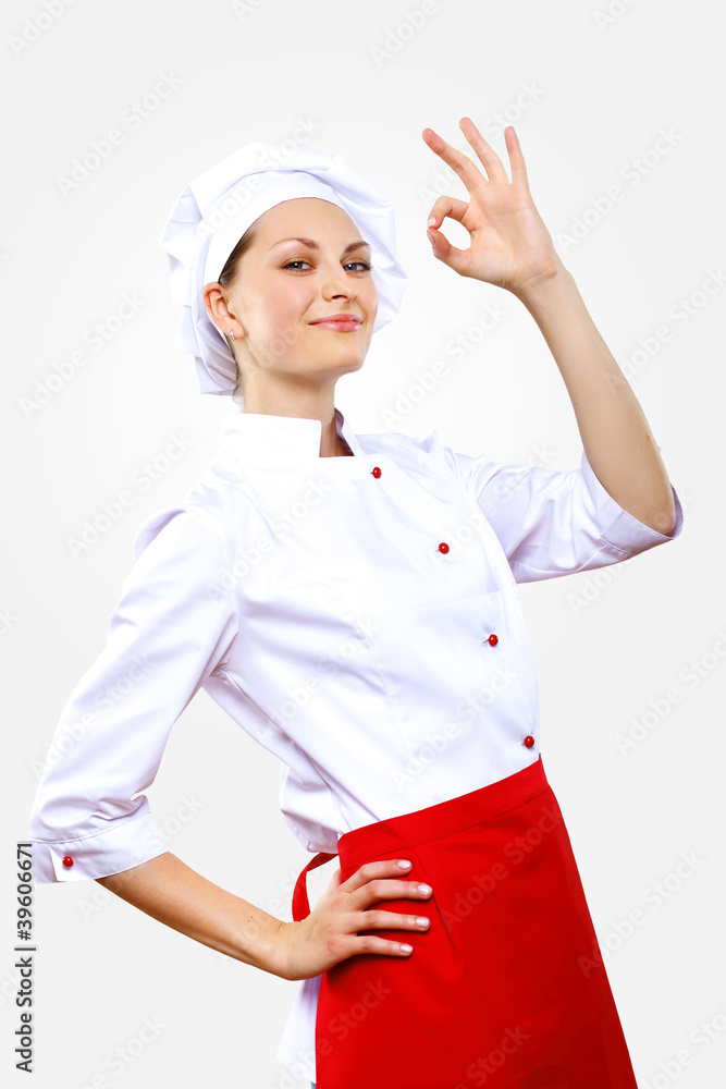 Portrait of a young cook in uniform Portrait of a young cook in uniform