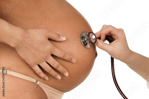 Canvas-taulu big stomach pregnant girl