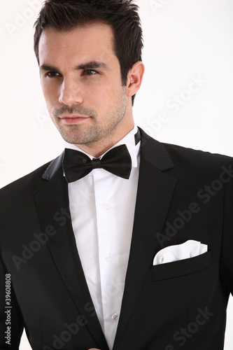 Handsome man in tuxedo