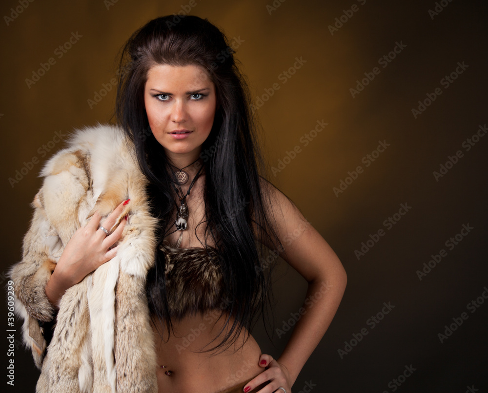 Woman with fur Woman with fur
