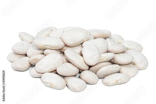 Pile Lima Bean isolated on white background.
